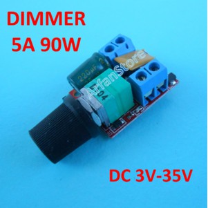 5A DC 3-35V PWM Motor Speed Dimmer Controller Lampu LED Dimer 90W