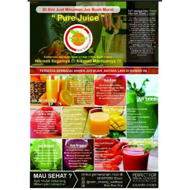 

Pure Juice Surabaya Celery juice / pure 100% buah dan sayur- import-organic-no water-no sugar