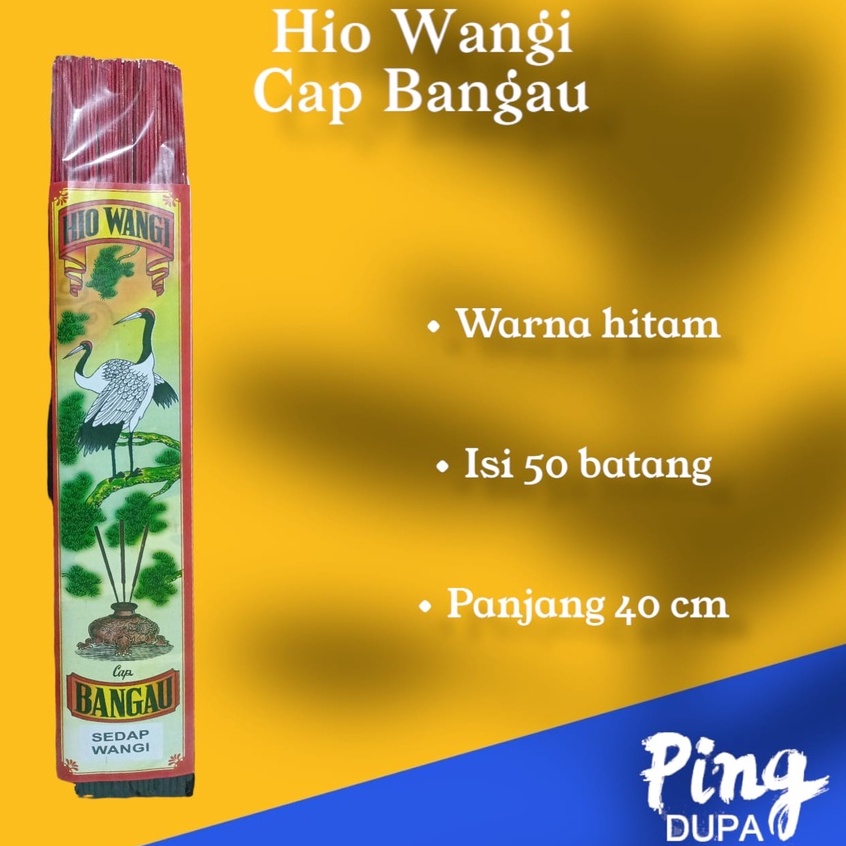 Dupa Hio Sedap Wangi Warna Hitam Cap Bangau Kualitas Celup Isi 50 Batang