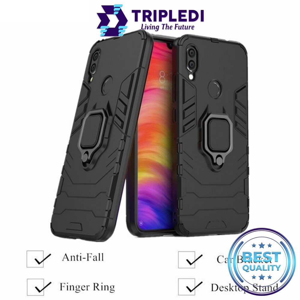 Case Xiaomi Note 7 Pro Casing Finger Ring Holder Silikon Armor Car Magnet Cover