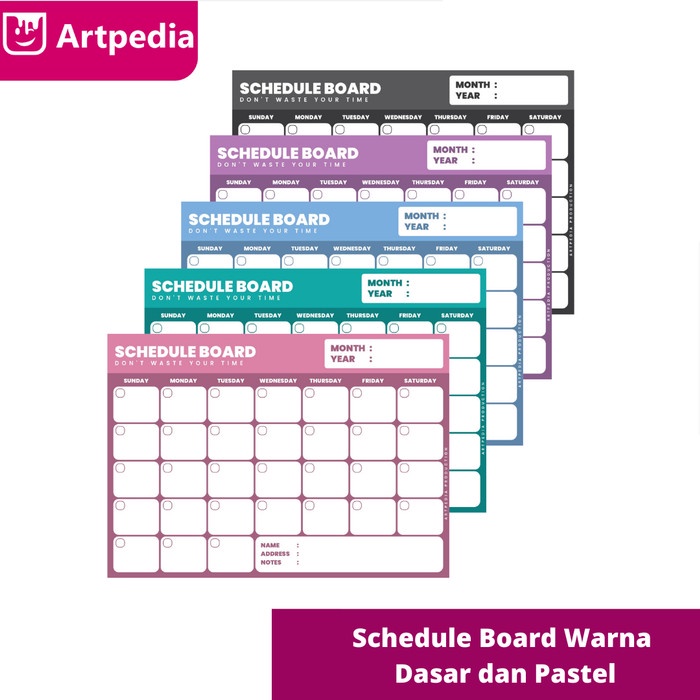 

TULIS-ALAT- ARTPEDIA SCHEDULE BOARD PASTEL COLOUR / SCHEDULE BOARD WARNA PASTEL - GREEN PASTEL