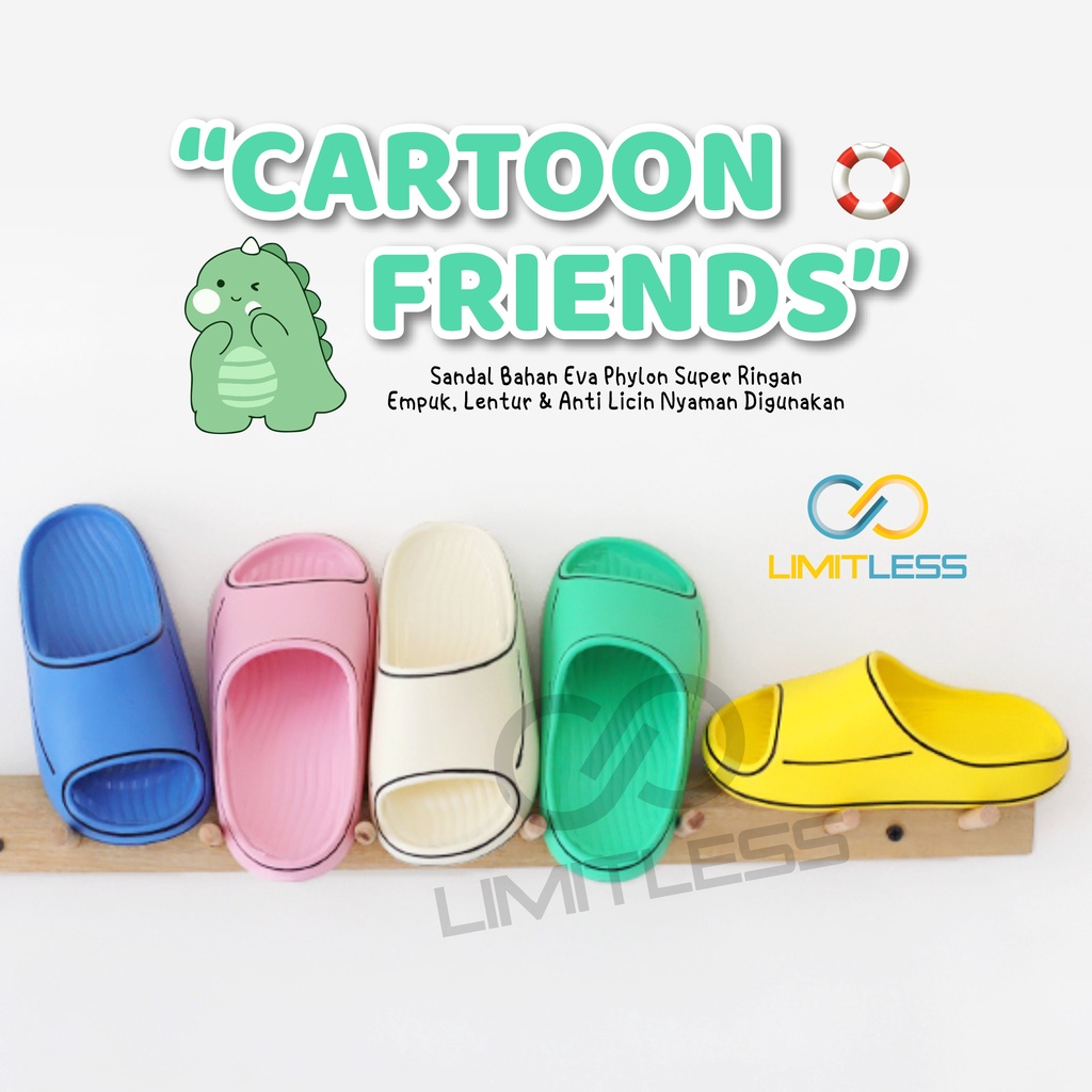 Sandal Selop Anak Perempuan Cartoon Sendal Anak Karet Cewek Cowok Kekinian Korean Style