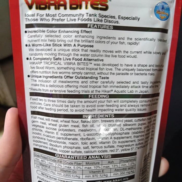 Hikari Vibra Bites 35gr 35g 35 g gr gram Vibrabites Makanan Ikan Hias