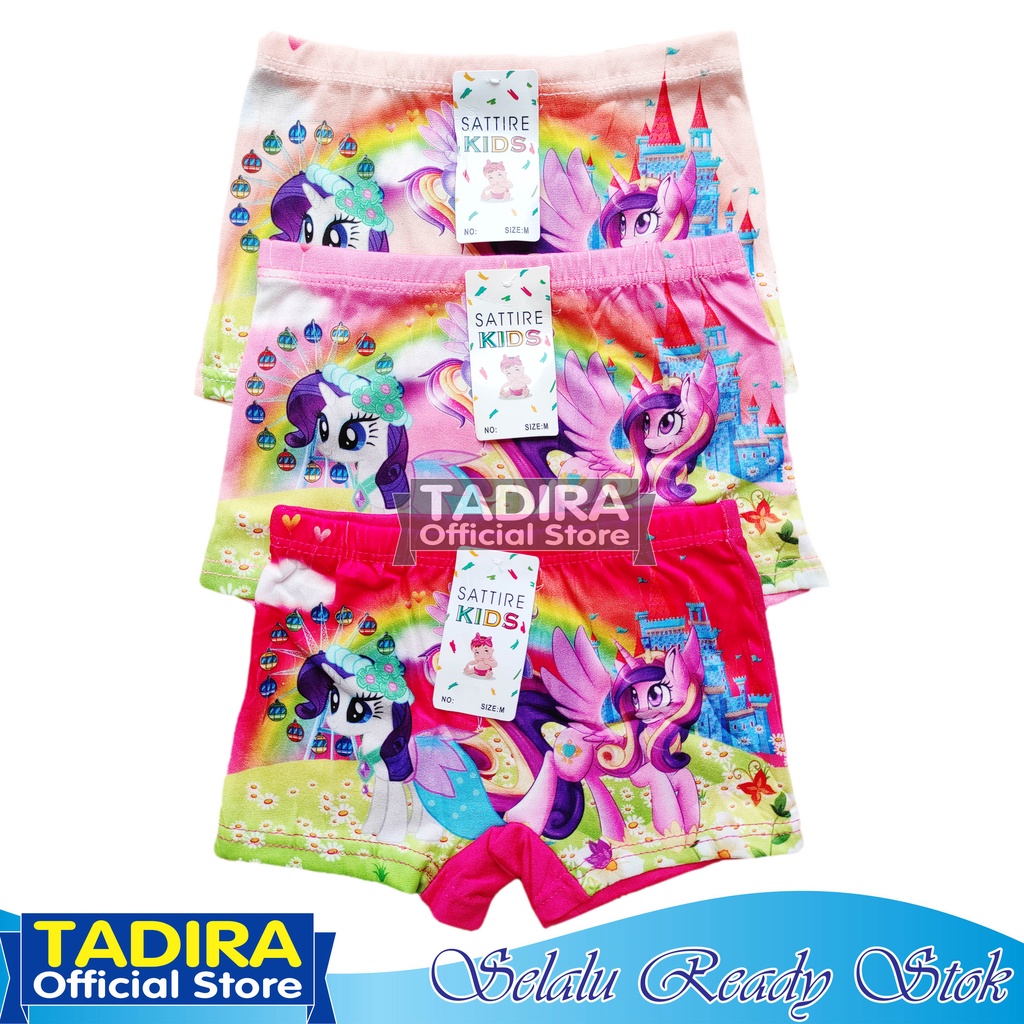 3 Pcs Boxer Anak Perempuan Gambar Kartun Celana Dalam Anak Bahan Lembut Banget TADIRA Store