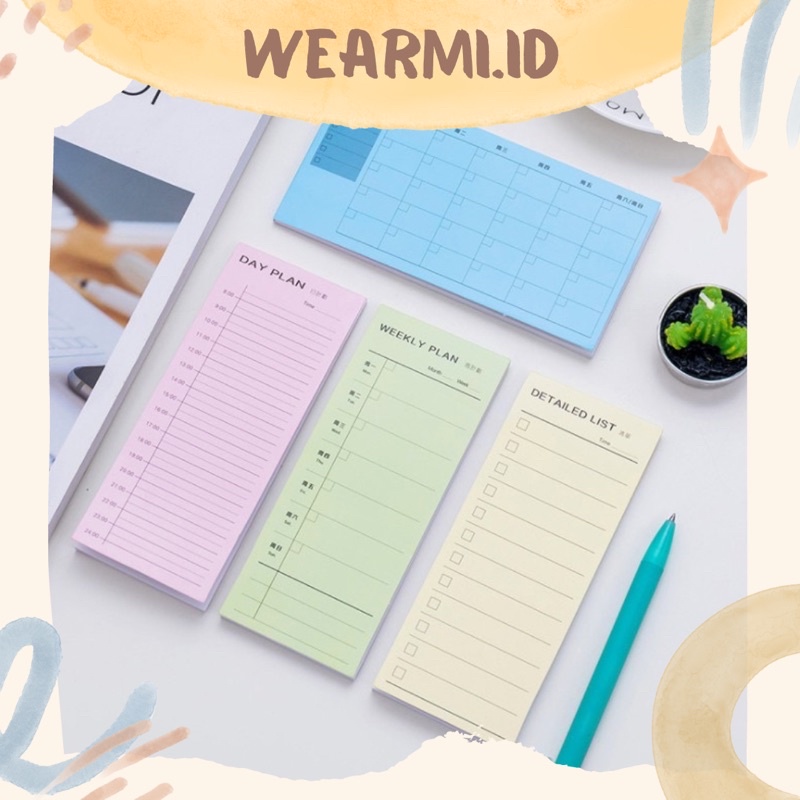 

Sticky Notes Weekly Plannet To do list Aesthetics Bujo Jurnal DIY Scrapbook Wearmi Memo