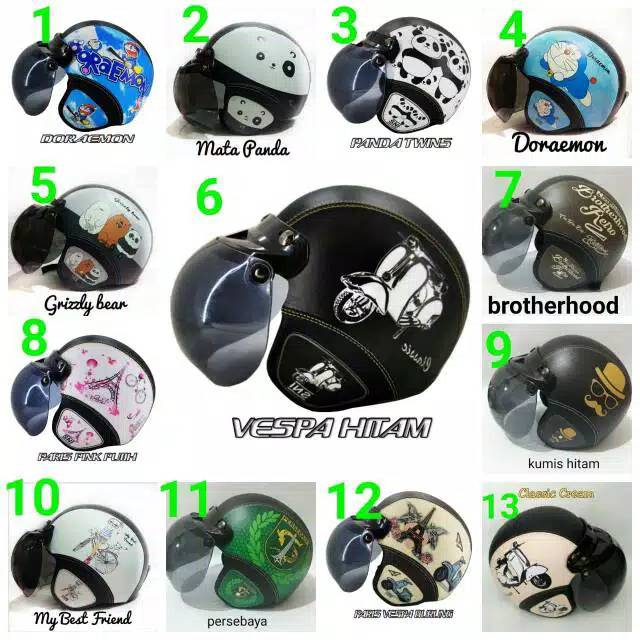 Helm bogo dewasa motif / Helm bogo kulit SNI