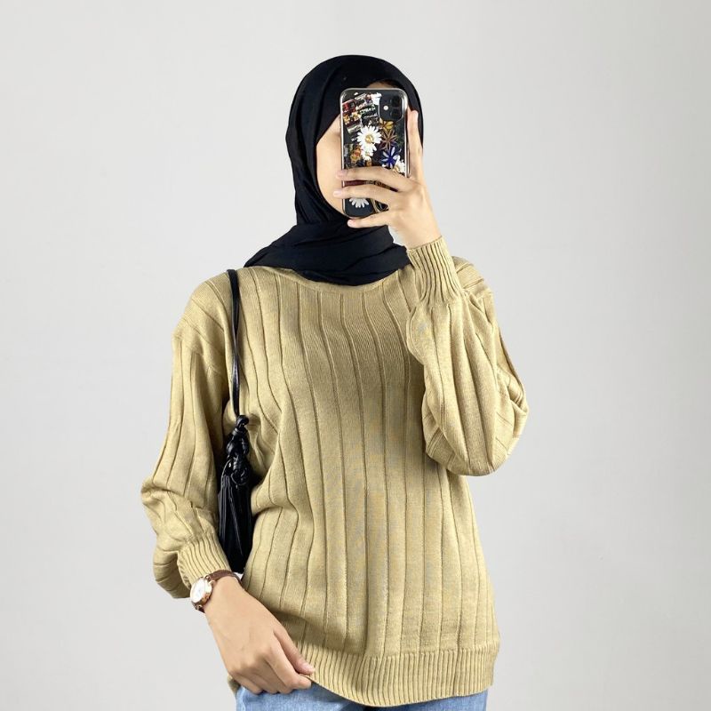 VIBSWEATER TURTLENECK JOVANKA RAJUT OUTER WEAR/SWEATER RAJUT JOVANKA PREMIUM TEBAL/ATASAN RAJUT WANITA TANGAN BALON