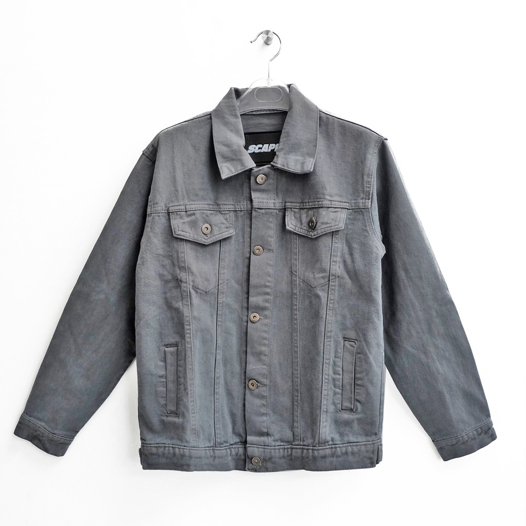 Scape Gear Collins Denim Trucker Jacket Jeans Jaket Black Hitam Wash
