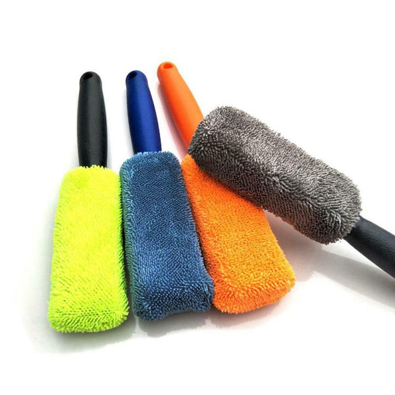 Cuci Mobil Portable Microfiber Wheel Tire Rim Brush Car Wheel Wash Pembersih Untuk Mobil Dengan Gagang Plastik Alat Pembersih Cuci Otomatis