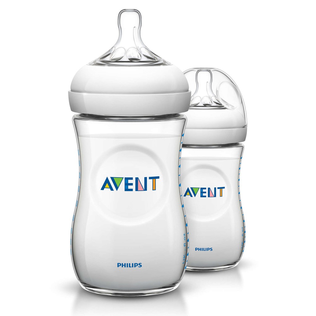 Philips Avent Baby Natural Bottle 260ML Twin Pack White/ Botol Susu Dot Bayi