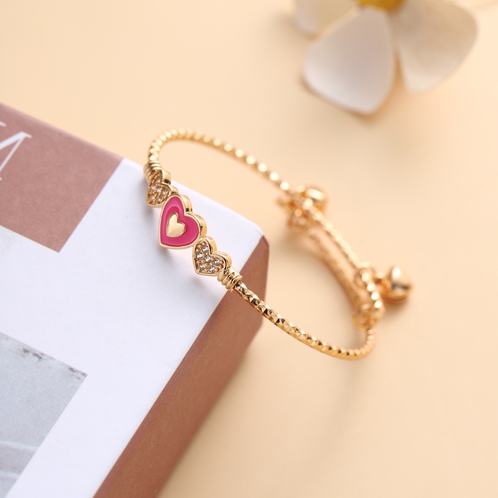 ✅COD✨gelang wanita titanium anti karat korean style tangan rantai murah D528-D525-Pink