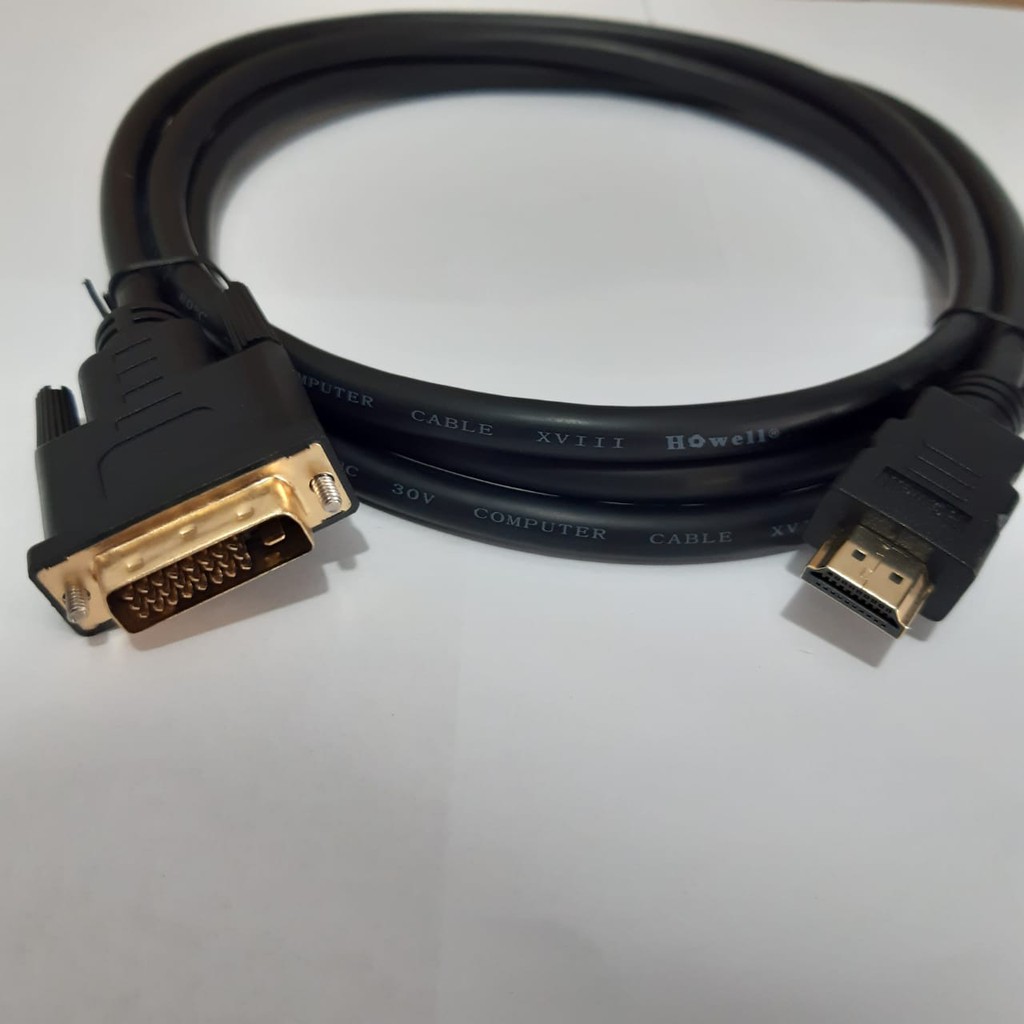 Howell Kabel DVI 24+1 to HDMI 2Meter Gold Plated