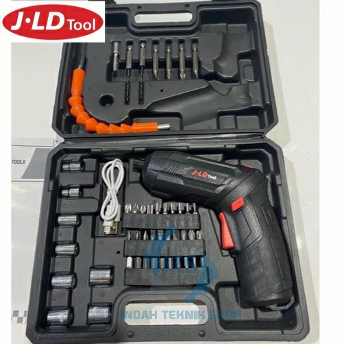 Bor obeng screwdriver set bor cordless JLD 4.2V