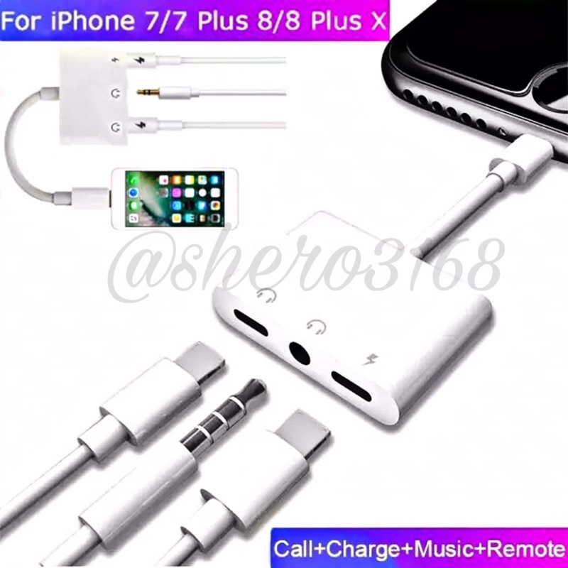 Splitter Iphone lightning 3in1 Converter Iphone 7/7+/8Plus/8/X/XS/XR/XSMAX/12/12promax/13/13promax