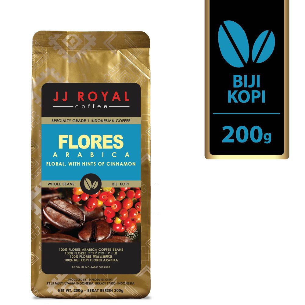 

Kopi / Coffee JJ Royal Flores Arabica Beans Bag 200 Gr Bagus