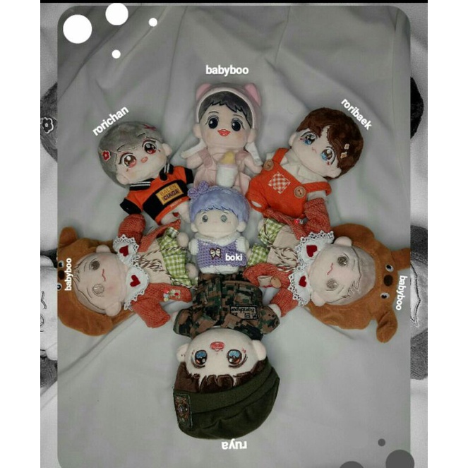 EXO DOLL BAEKHYUN BOKI CRYING RORI RUYA CHANYEOL BABYBOO 10 15 20 CM