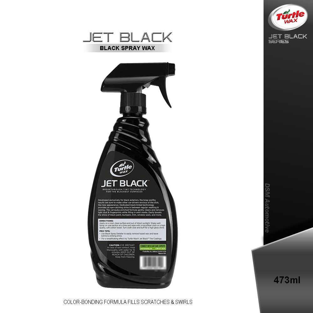 Turtle Wax Jet Black Spray Wax - 473ml / Cocok Utk Semua Cat Hitam Solid Hitam Metalik Atau Coating