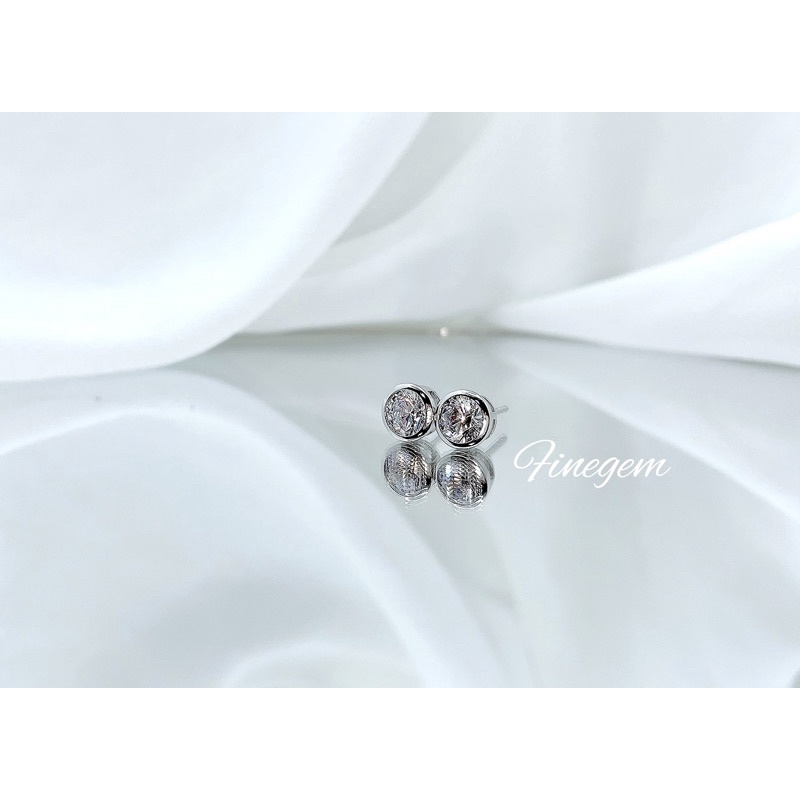 FLEUR Silver Solitaire Earrings / Anting wanita / Anting lapis emas / Anting silver / Anting gold pl