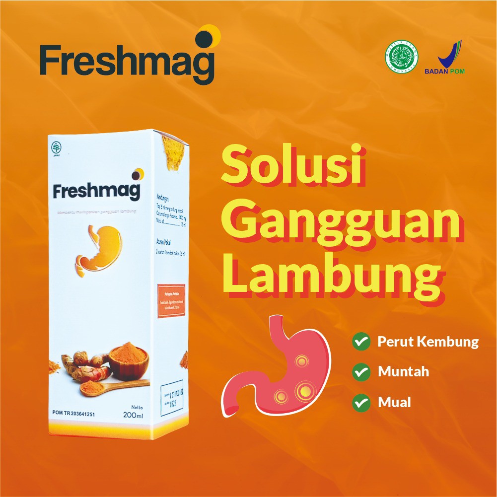 Freshmag Madu - Atasi Sakit Maag Mual Asam Lambung Nyeri Ulu Hati Normalkan Masalah Pencernaan Gerd Gastric Acid Perut Freshmah Fresmah Fresmag FresMak Ekstrak Kunyit Kurkumin Madu Asli Herbal Promag Mylanta Milanta