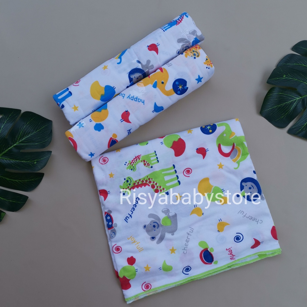 3pcs bedong bayi putih motif / perlengkapan bayi baru lahir new born