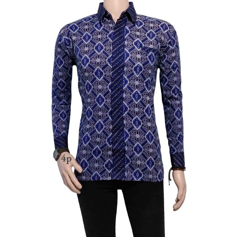 BSWART BATIK HRB026 Kenongo Hem Pendek Padi Pekalongan M L XL Batik Pria MURAH