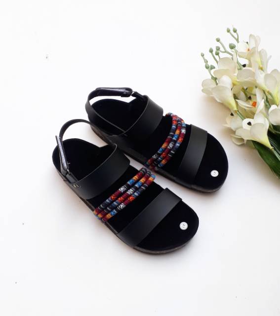 SB~ISYANA SANDAL BIRKEN TALI ETNIC HITAM