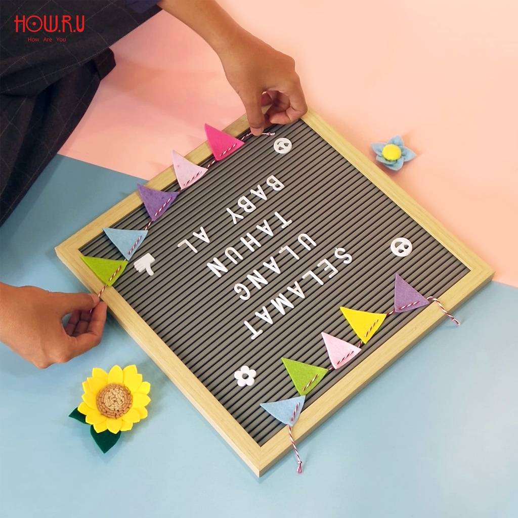 HOW.R.U | Hiasan Dekorasi Bunga Artificial Felt / Flanel untuk Letter Board