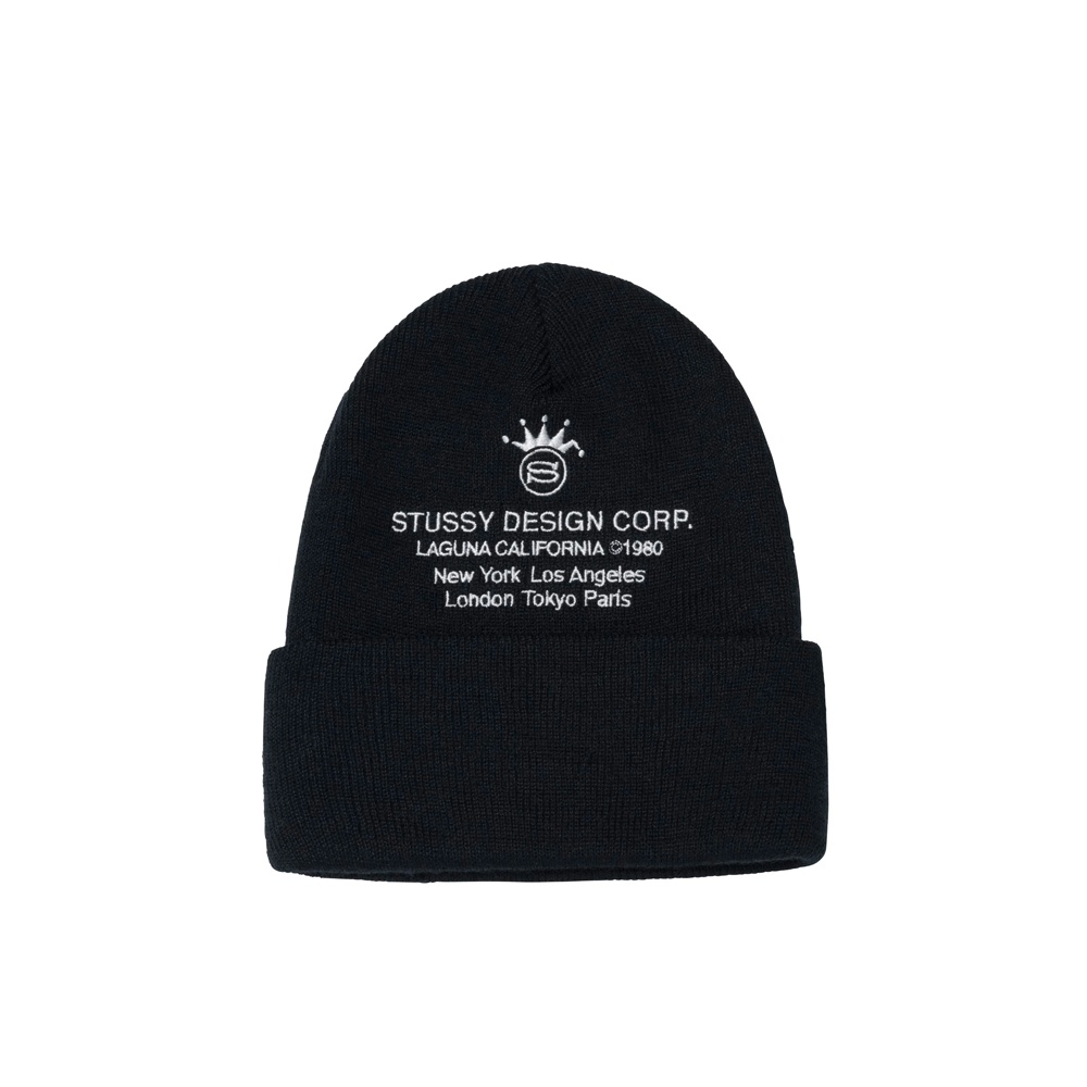 STUSSY DESIGN CORP CUFF BEANIE HAT - BLACK | STUSSY ORIGINAL
