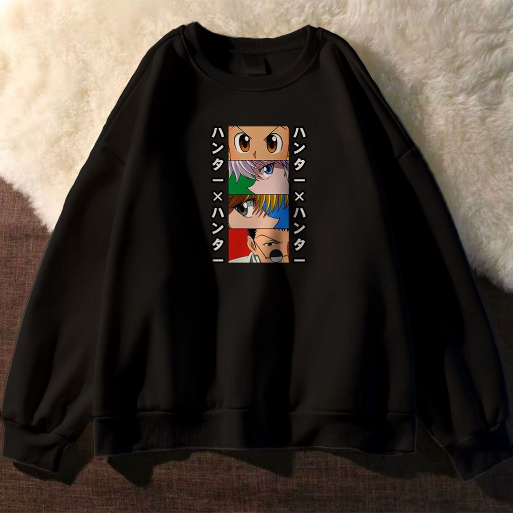 ANIME SWEATER UNISEX OVERSIZE HUNTER X GON &amp; FRIENDS // CREWNECK HUNTER X HUNTER PREMIUM SIZE M TO XXL FLEECE TEBAL LEMBUT TERBARU,