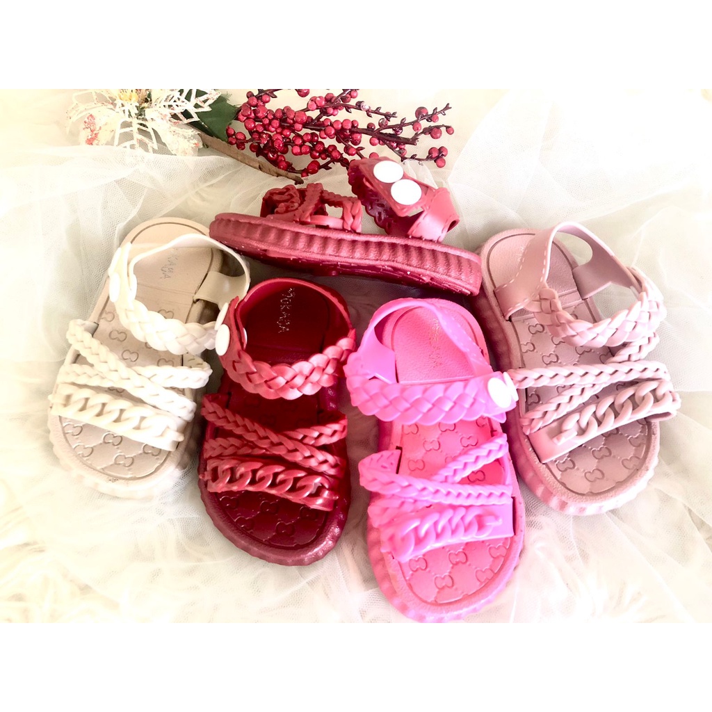 Sandal Anak Perempuan Import Tali Kepang Size 18-23