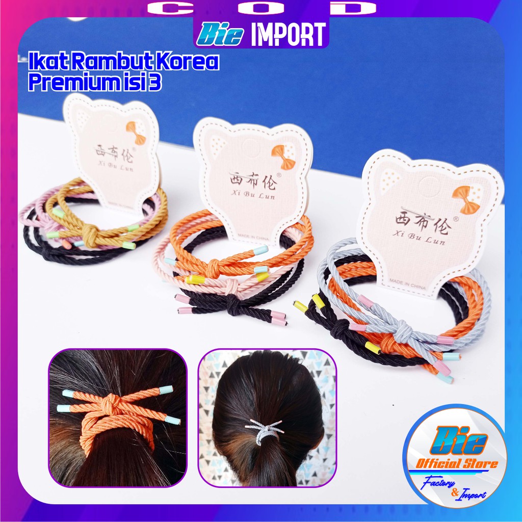 Ikat Rambut Korea Premium Tali Simpul Motif Impor Best Seller