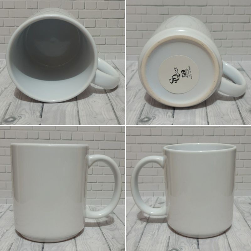 Jual Mug Coating Polos Sq One Import Super White Kaki Shopee Indonesia 4800