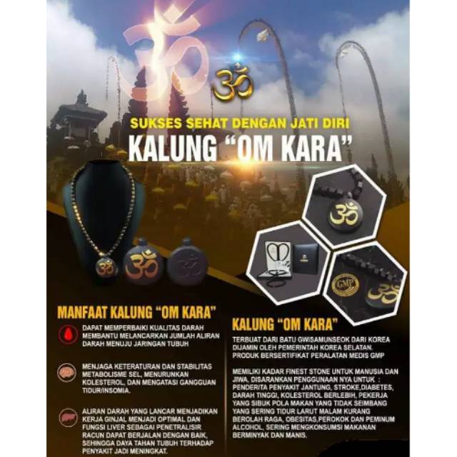 KALUNG OM KARA NECKLACE/kalung kesehatan/kalung batu gwisamunseok