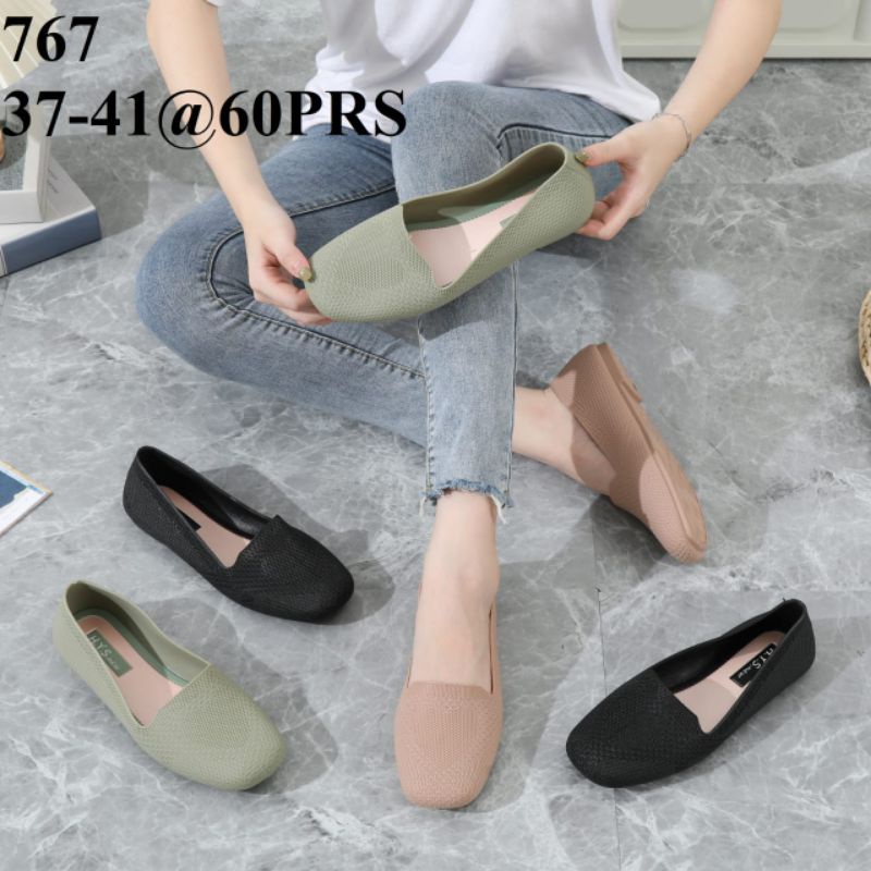 Sepatu jelly wanita flat Hys 767 spatu karet perempuan kekinian 2022