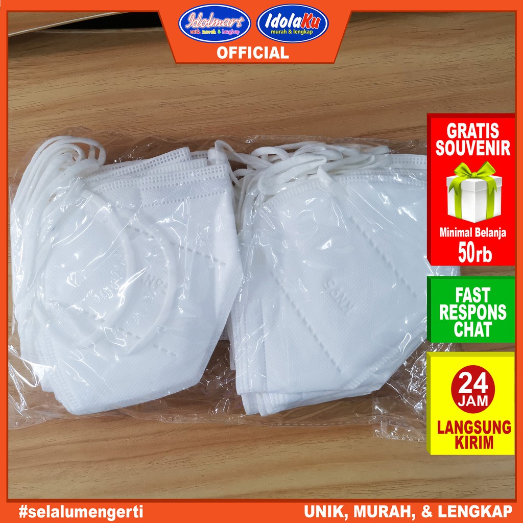 IDOLAKU Masker KN95 full Care / Masker disposable / Masker anti Virus / 1 box isi 20