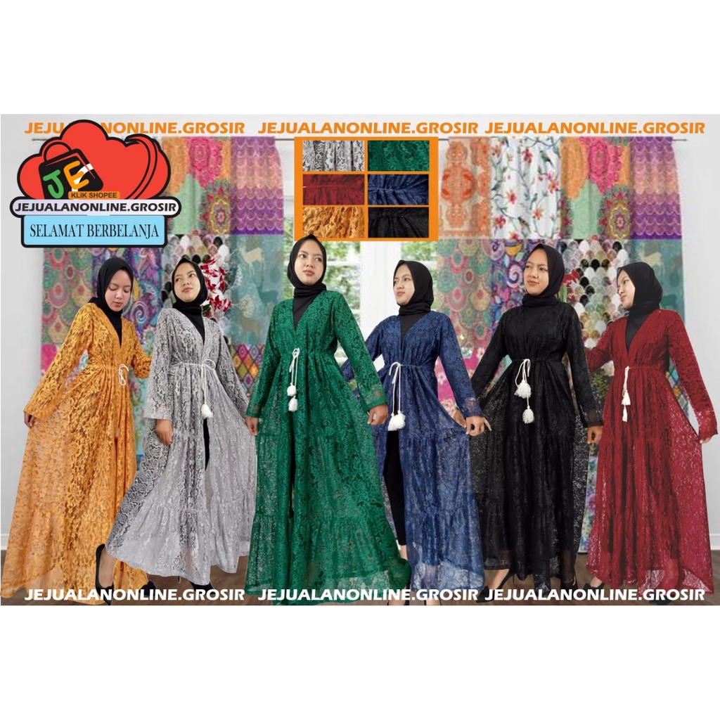 Dress Outer Brukat /Brukat Gliter/Outer Brukat Panjang /Outer Dress Wanita Kekinian Termurah Terlari