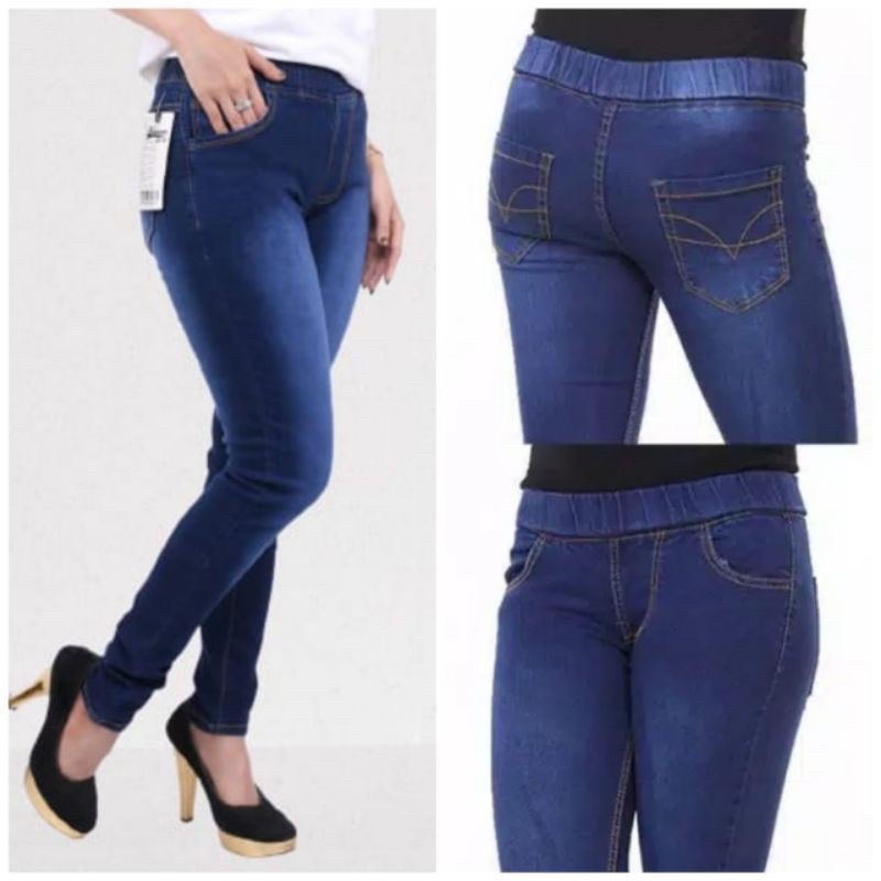 Celana Legging Jeans Karet Slimfit | Celana Legging Cewek