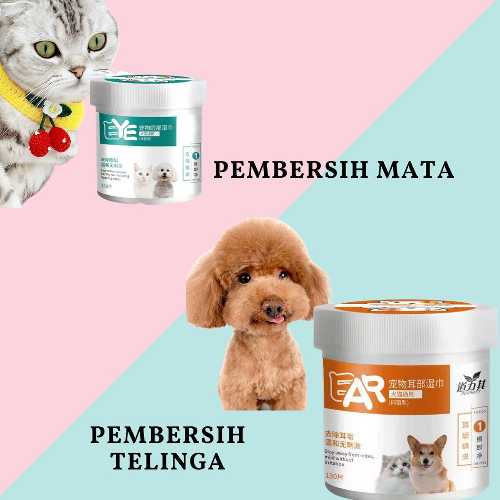 Tissue Pembersih Mata Telinga Kucing Dan Anjing Tisu Basah Untuk Kotoran / Grooming Wipes Tear Stain