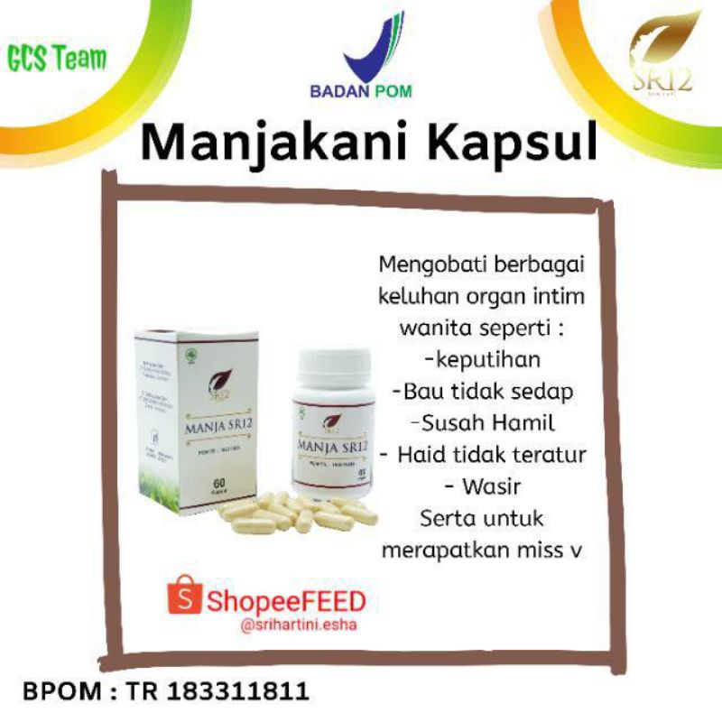 MANJAKANI SR12 / PROMIL / SOLUSI KEPUTIHAN / ATASI MASALAH KEWANITAAN / MANJA SR12 / OBAT KISTA / PROMIL / SOLUSI KEPUTIHAN / ATASI MASALAH