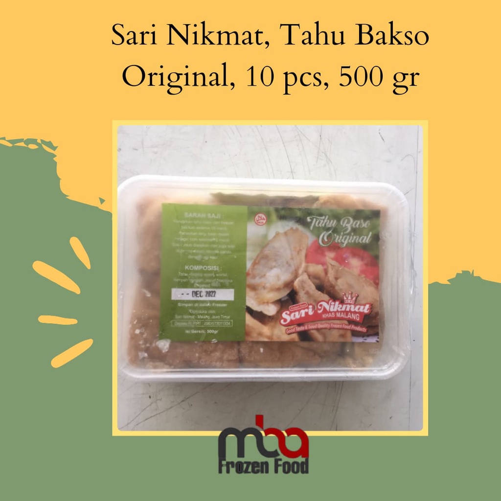 Sari Nikmat, Tahu Bakso Original, 10 pcs, 500 gr - FROZEN FOOD