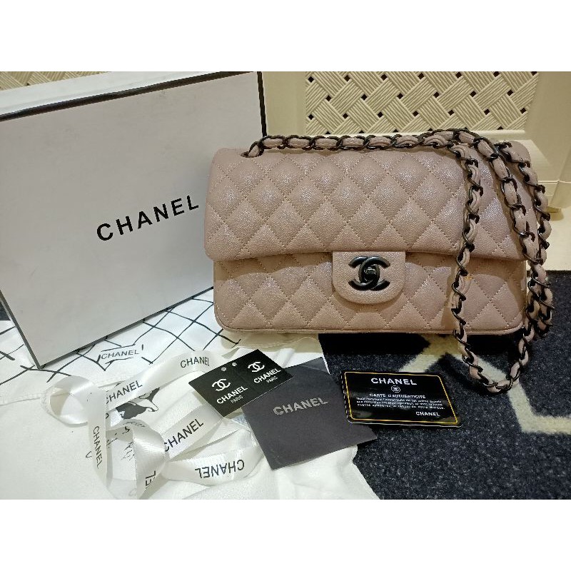 Preloved - Chanel Classic Medium Flap (caviar) Khaki (booked kak ilona)