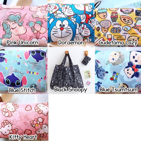 Tas Lipat Pergi Ramah Lingkungan Supermarket Unicorn Belanja Eco Bag Big Size Kantong Foldable