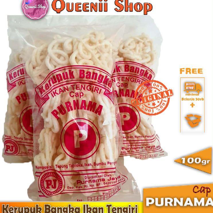 

hpgp KERUPUK BANGKA Ikan Tengiri Cap PURNAMA Paket Dus Isi 5pcs Tampil Beda dengan