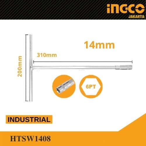 T-Handle Socket Wrench (14 mm) INGCO HTSW1408 Kunci T Sok Soket Shock