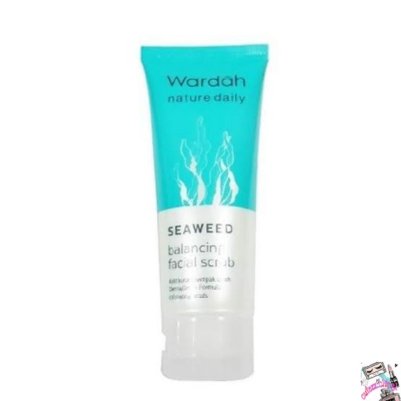 ☃️Cutezz_ching1☃️Wardah Nature Daily Seaweed Balancing Facial Scrub 60ml