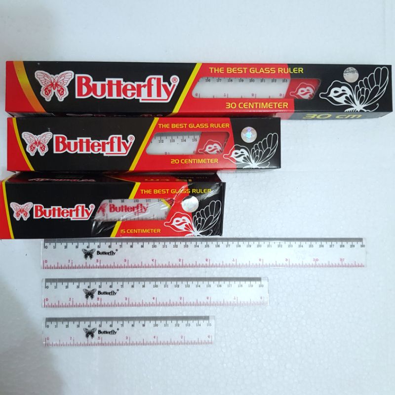 

PENGGARIS BUTTERFLY BENING LUSINAN 15 20 30 CM ROL PLASTIK PREMIUM