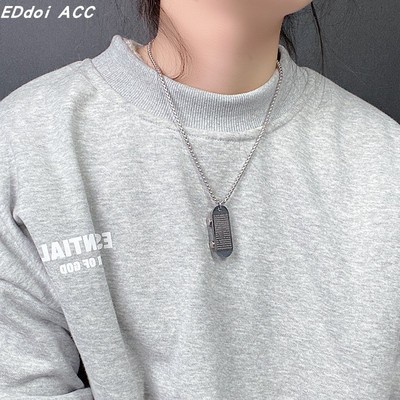 Kalung Titanium Steel Liontin Skateboard Hip Hop Trendy