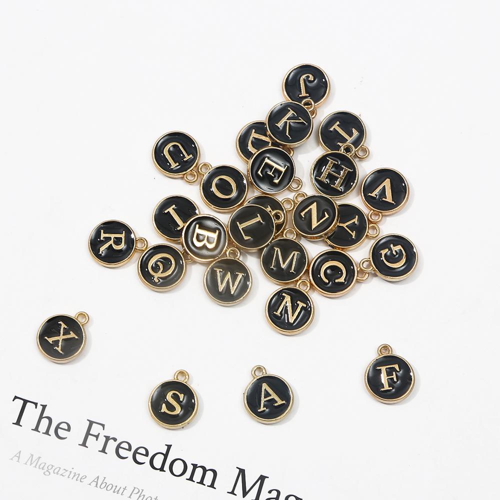 10Pcs P-Z Letter Charms 12*14mm  Enamel Charms Alphabet Initial Letter Handmade Pendant For Diy Bracelet Jewelry Making