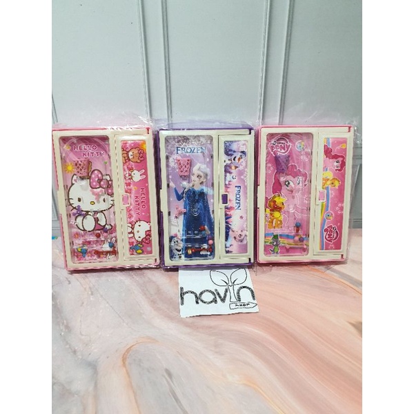 kotak pensil ada GAME PINBALL + DUDUKAN BUKU untuk MEMBACA/PENSIL CASE PLASTIK-CEWE pinball JUMBO