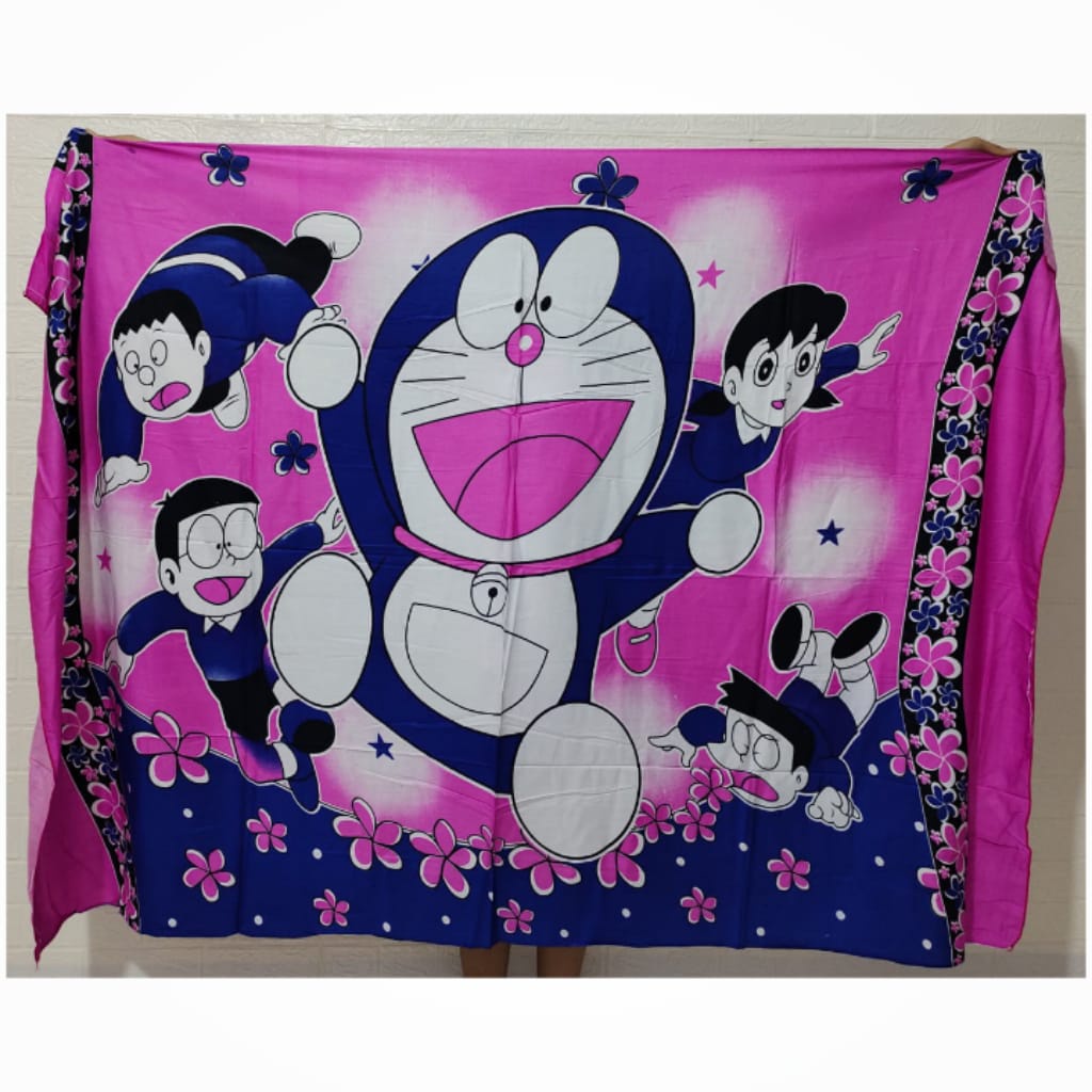 Kain Bali/Kain Pantai Export/ Motif Doraemon/Kain Bali Premium/Selimut Bali